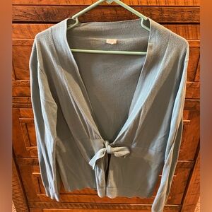 J. Crew sea foam green open front tie cardigan